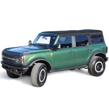 Sierra Offroad Soft Top for 2021 to 2026 Ford Bronco - Black, Twill Canvas - 4 Door Bronco Soft Top with Rear Plastic Tinted Windows - Factory Precision Fit Replacement - No Upper Door Skins
