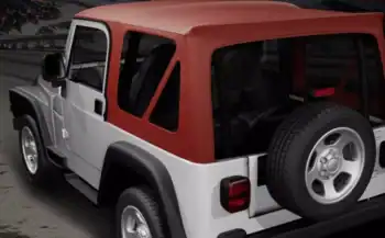 Sierra Offroad Soft Top for 1997 to 2006 Jeep Wrangler TJ - Bordeaux, Twill Canvas - 2 Door Jeep Soft Top with Rear Plastic Tinted Windows - Factory Precision Fit Replacement - No Upper Door Skins