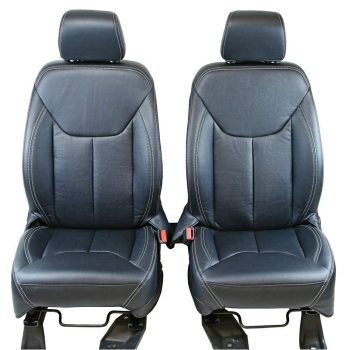 Sierra Offroad Replacement Seat Skin Kit for Wrangler JK 2013-2018 4DR, Front & Rear 60/40 Split, Leatherette, Black
