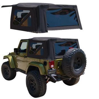 Compatible with Factory Style Soft Top Replacement compatible with Wrangler 2 Door 2010-2018, Sailcloth Vinyl, Black