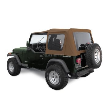 Sierra Offroad Soft Top for 1988 to 1995 Jeep Wrangler YJ - Spice, Sailcloth Vinyl - 2 Door Jeep Soft Top with Rear Plastic Tinted Windows - Factory Precision Fit Replacement - No Upper Door Skins