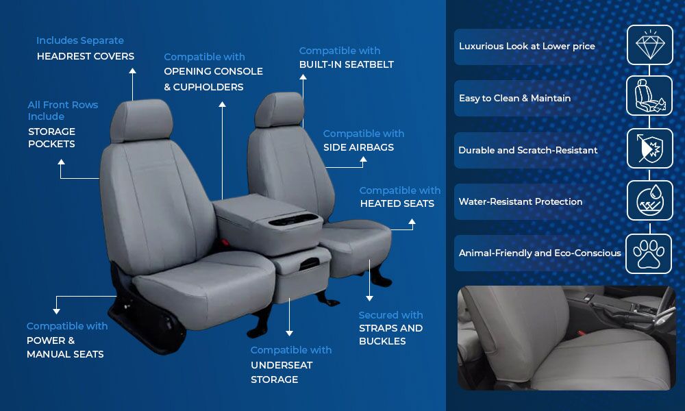 Faux Leather Seat Covers – Luxury, Durability & Protection in One