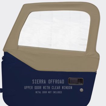 Sierra Offroad Replacement Upper Door Skins for Jeep Wrangler TJ 1997-2006, Twill Vinyl, Camel
