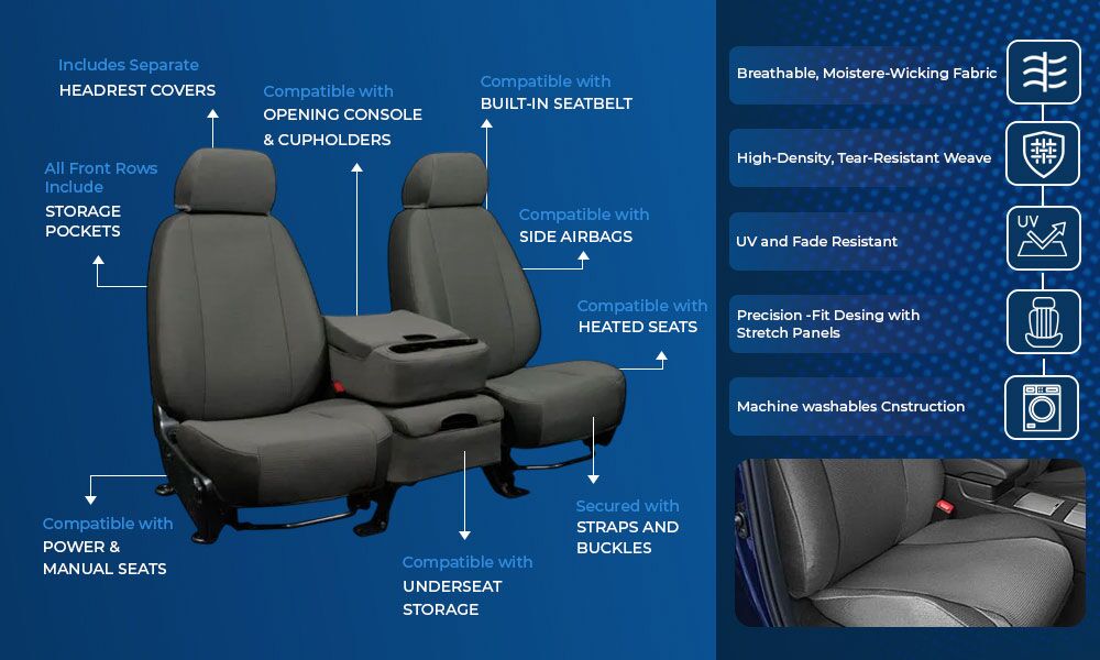 CalTrend SportsTex Seat Covers – High-Performance Protection for Every Drive