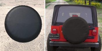 Sierra Offroad Tire Cover, Universal Fit 36"-37", Diamond Vinyl, Black