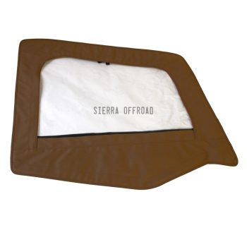 Sierra Offroad Jeep Half Doors for 1988 to 1995 Jeep Wrangler YJ - Spice, Denim Vinyl - 2 Door Skins with Plastic Clear Windows - Factory OEM Precision Fit Replacement - Upper Door Skin (Set of 2)